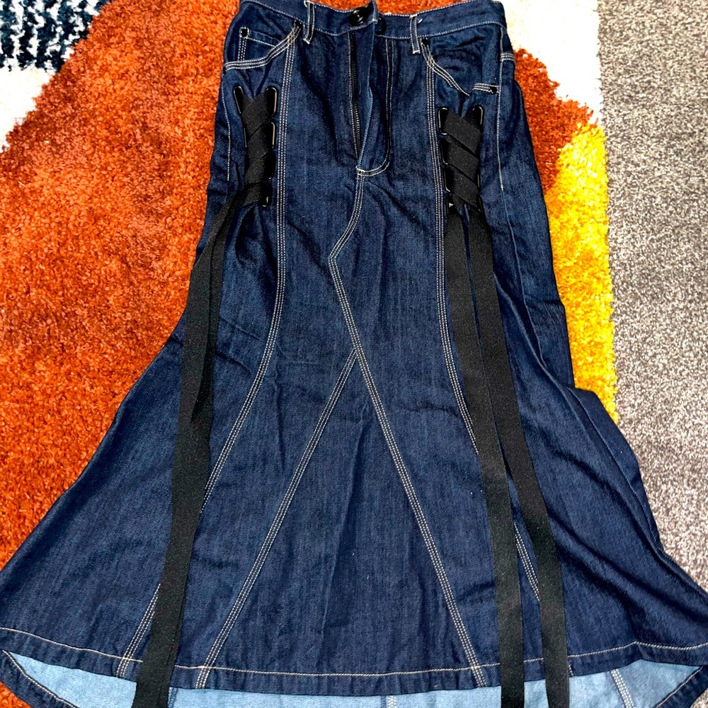 Alcer brand, Long jean skirt with strings
